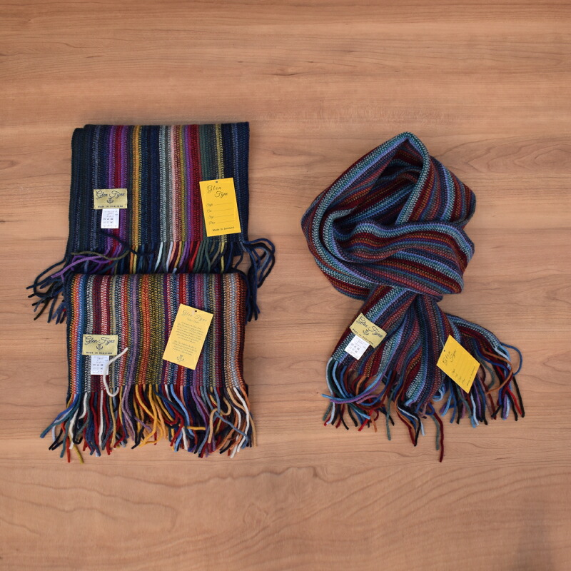GLEN FYNE(グレンファイン)【MADE IN SCOTLAND】MULTI STRIPE WOOL SCARF/MUFFLER(マルチストライプ ウール スカーフ/マフラー)