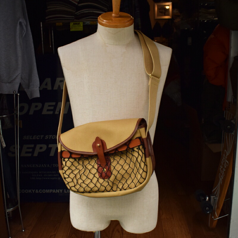 QUALITY GUNSLIPS(特性 ガンスリップス)【MADE IN ENGLAND】PISCES SHOULDER BAG with NET POCKET (パイシーズショルダーバッグ)