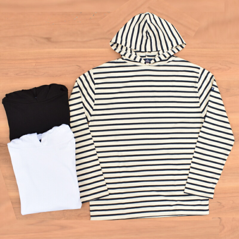 SAINT JAMES(セントジェームス) 【MADE IN FRANCE】\"OUESSANT CAPU\"" HOODIE BASQUE SHIRT(フランス共和国製 ボンネット付き添い人バスクプルオーバー )PARKA (パーカー)"