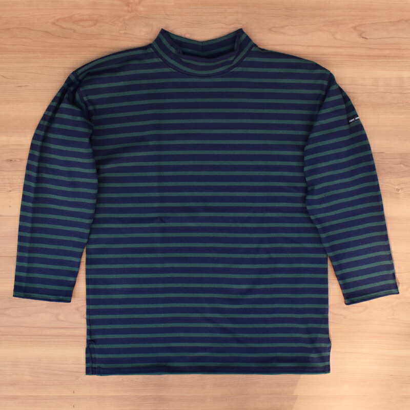 SAINT JAMES(セントジェームス) 【MADE IN FRANCE】\"GIENS II\"" MOCK-NECK BASQUE SHIRT(フランス共和国製 モックネックバスクシャツ) NAVY/PIN"