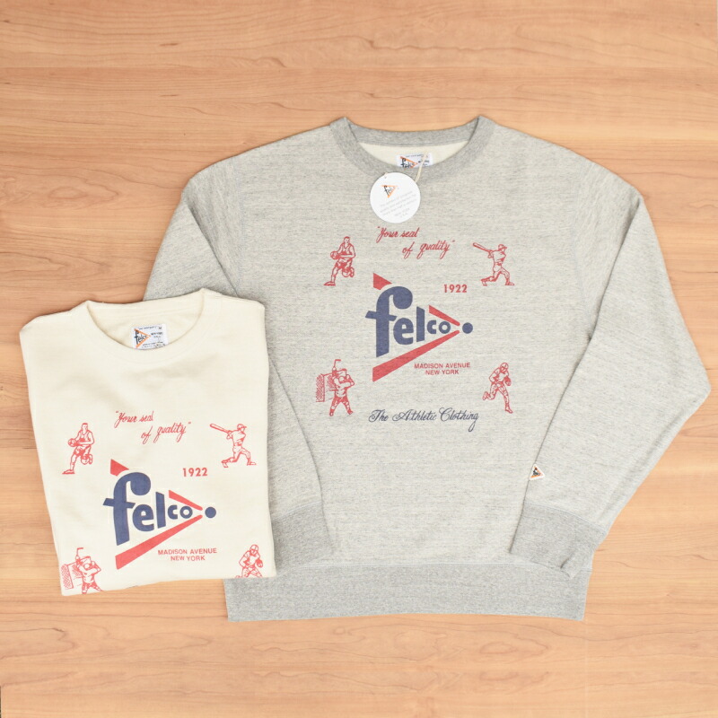 FELCO(フェルコ) CLASSIC FIT 10薬局衡オンス TERRY BINDER CREW SET IN SWEAT SHIRT (クルーネックスウェット) FELCO SPORTS