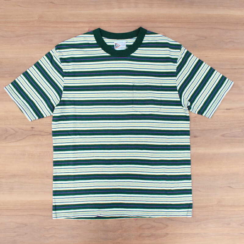 FELCO (フェルコ)S/S BINDER CREW NECK STRIPE POCKET T-SHIRTS (半袖 バインダークルーネック 縞模様隠しティーシャツ) AMERICAN DRY JERSEY STRIPE(アメリカンドライジャージーストライプ)