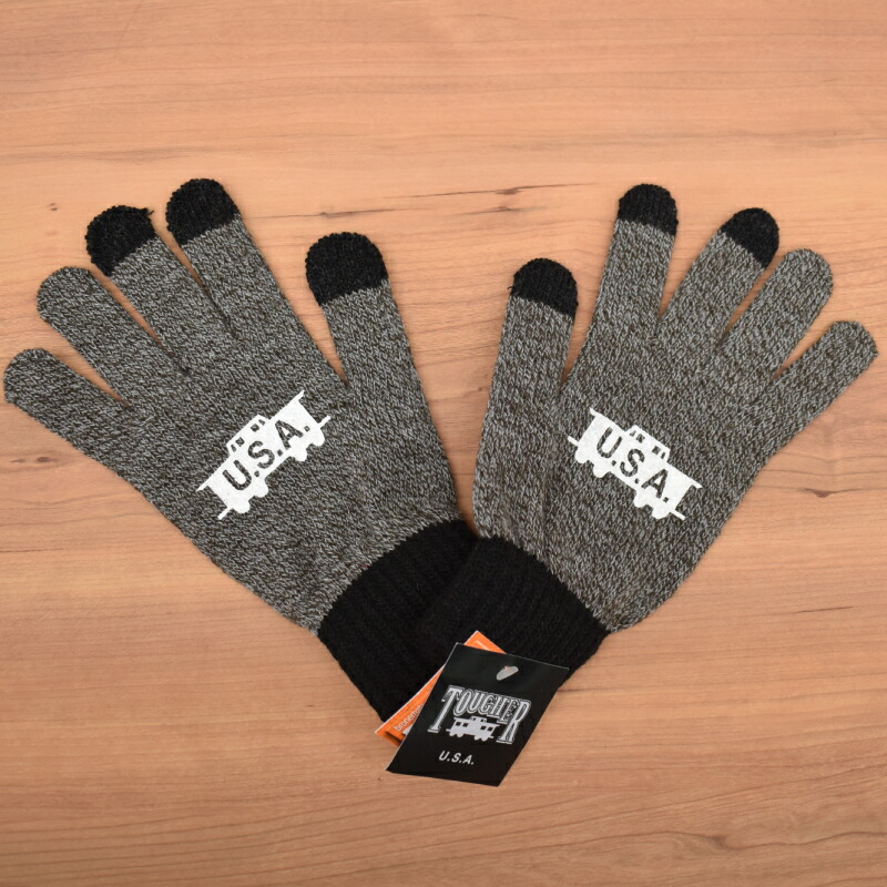 TOUGHER(タファー) KNIT SMART GLOVES(ニットスマートグローブ) Body is by BRONER / CHARCOAL
