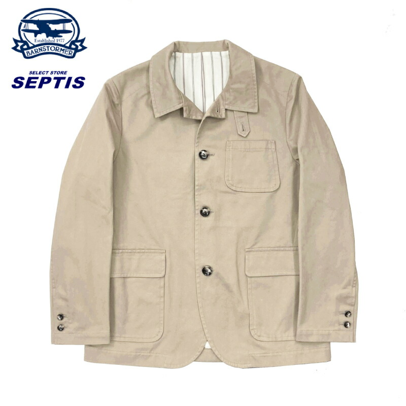 【楽天市場】BARNSTORMER(バーンストーマー) SEPTIS別注 CHINO JACKET(チノジャケット) 3200J (024)KHAKI  : SELECT STORE SEPTIS