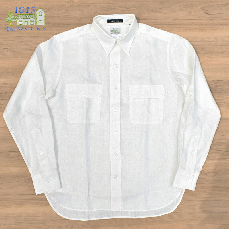 BLUE WATER(ブルーウォーター) SEPTIS別注 【MADE IN JAPAN】LINEN LEISURE SHIRTS(リネン/麻 レジャー シャツ) WORK SHIRTS(ワークシャツ)
