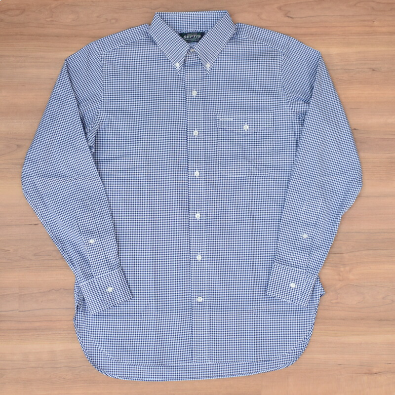 SEPTIS ORIGINAL(セプティズオリジナル) L/S B/D IVY SHIRTS(オリジナルアイビーシャツ 長袖ボタンダウンシャツ) OXFORD GINGHAM CHECK(オックスフォード ギンガムチェック) WHITE/NAVY