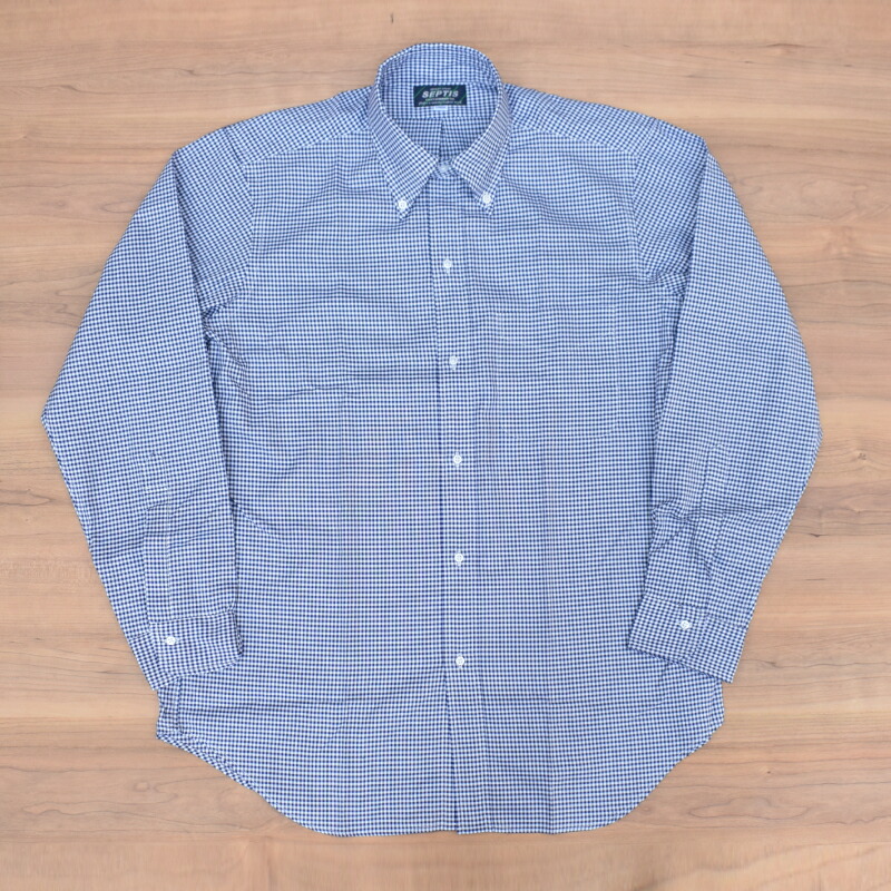 SEPTIS ORIGINAL(セプティズオリジナル) L/S B.D SHIRTS (長袖ボタンダウンシャツ) AUTHENTIC FIT(オーセンティックフィット) OXFORD / GINGHAM CHECK WHITE/NAVY