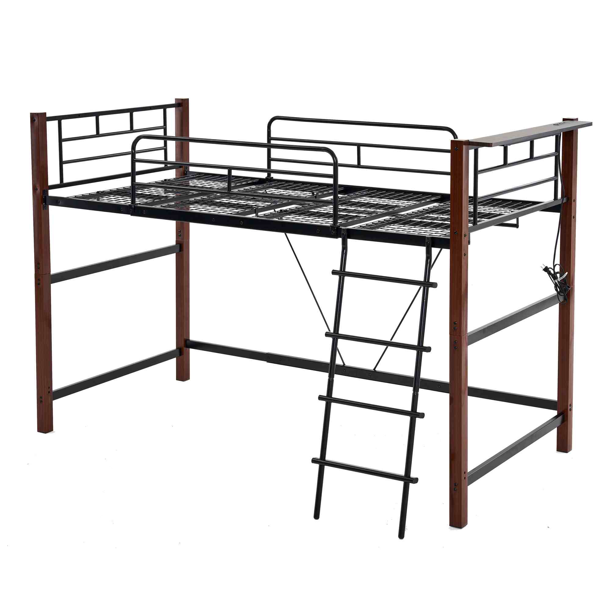 【高さ140cm】ロフトベッド パイプベッド シングル 耐荷重150kg システムベッド ロータイプ ミドルタイプ 棚 収納 北欧風 大人 一人暮