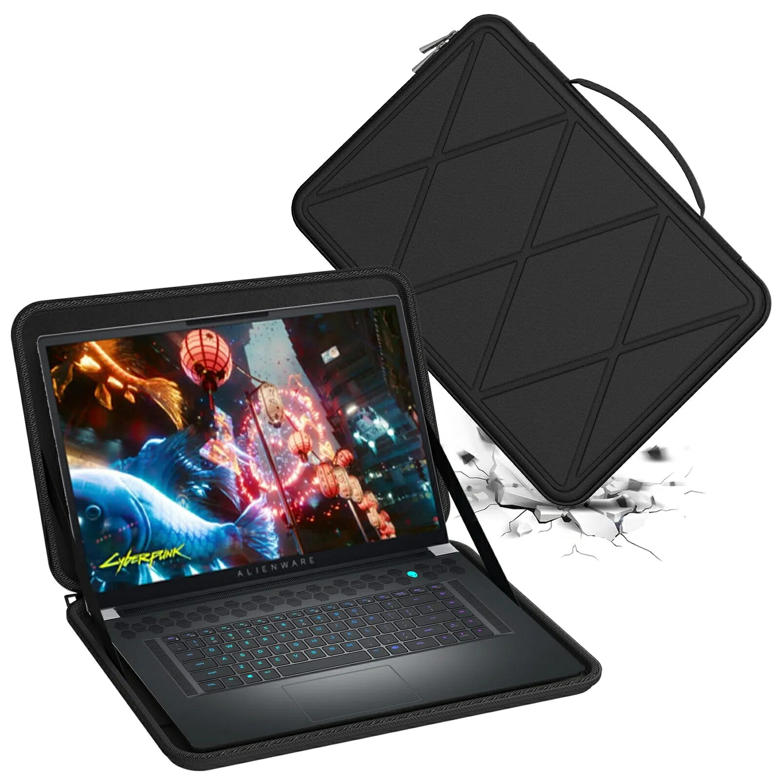 【送料無料】 ハードEVA保護スリーブケース 17.3インチ Dell Alienware x17 R2 ゲーミングノートパソコンと Alienware m17 R5 ゲーミングノートパソコン用ハードケース 17.3インチ スリム 耐衝撃ケース ラップトップハードケース 防水(X8333)｜Seree Tech
