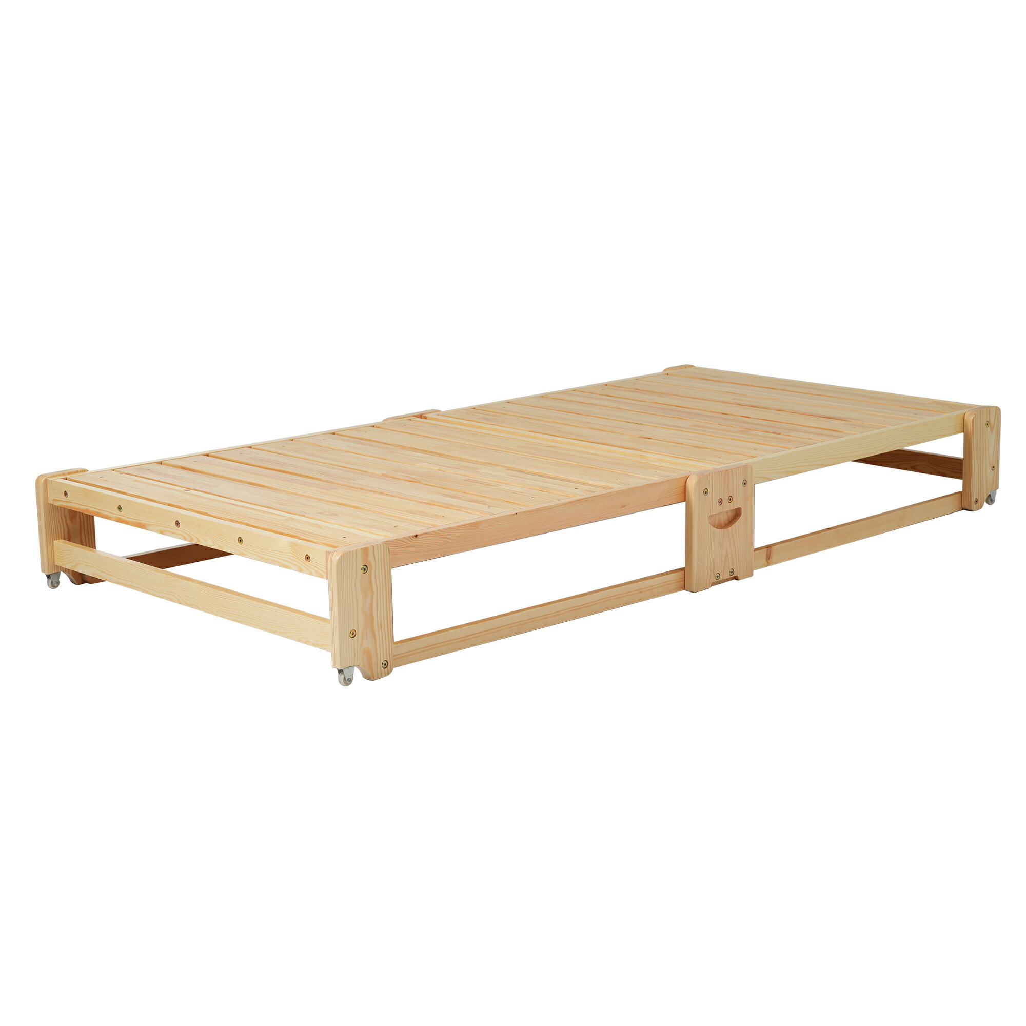 楽天市場】【新品】【 組立不要 完成品】木製ベッド 天然木 2way ディ