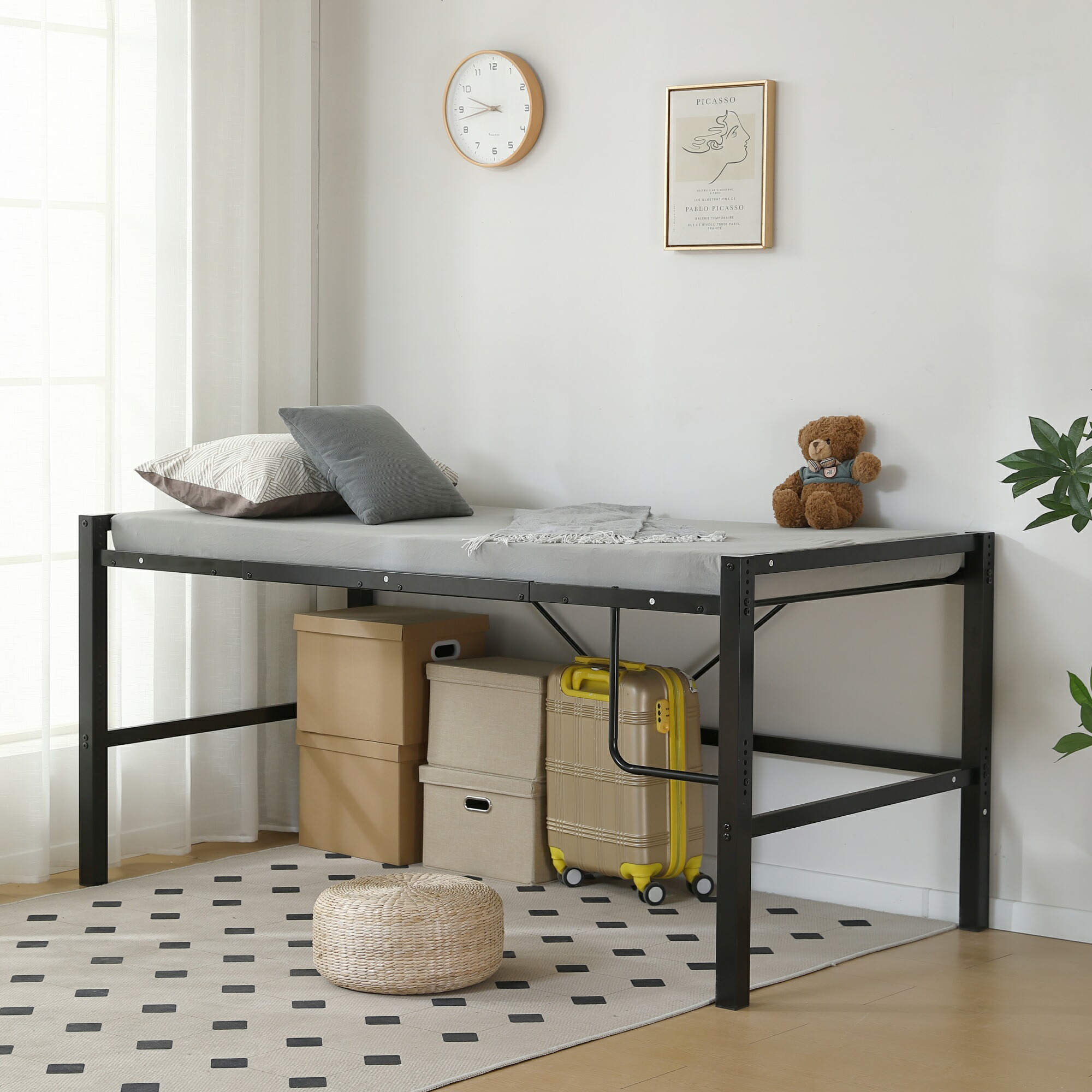 楽天市場】【高さ90cm】ロフトベッド パイプベッド シングルベッド