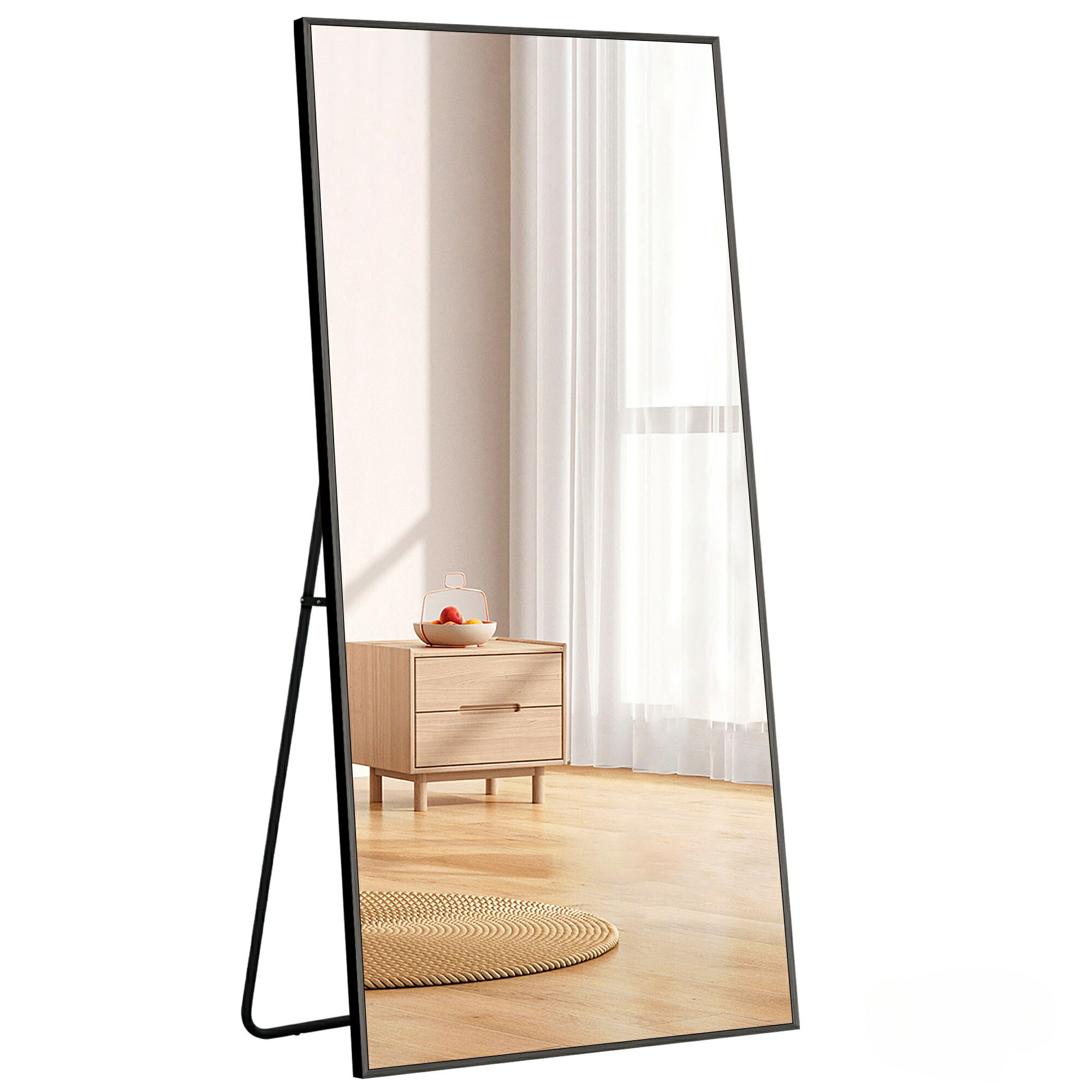 楽天市場】全身鏡 姿見鏡 スタンドミラー アルミ 直角 壁掛けミラー