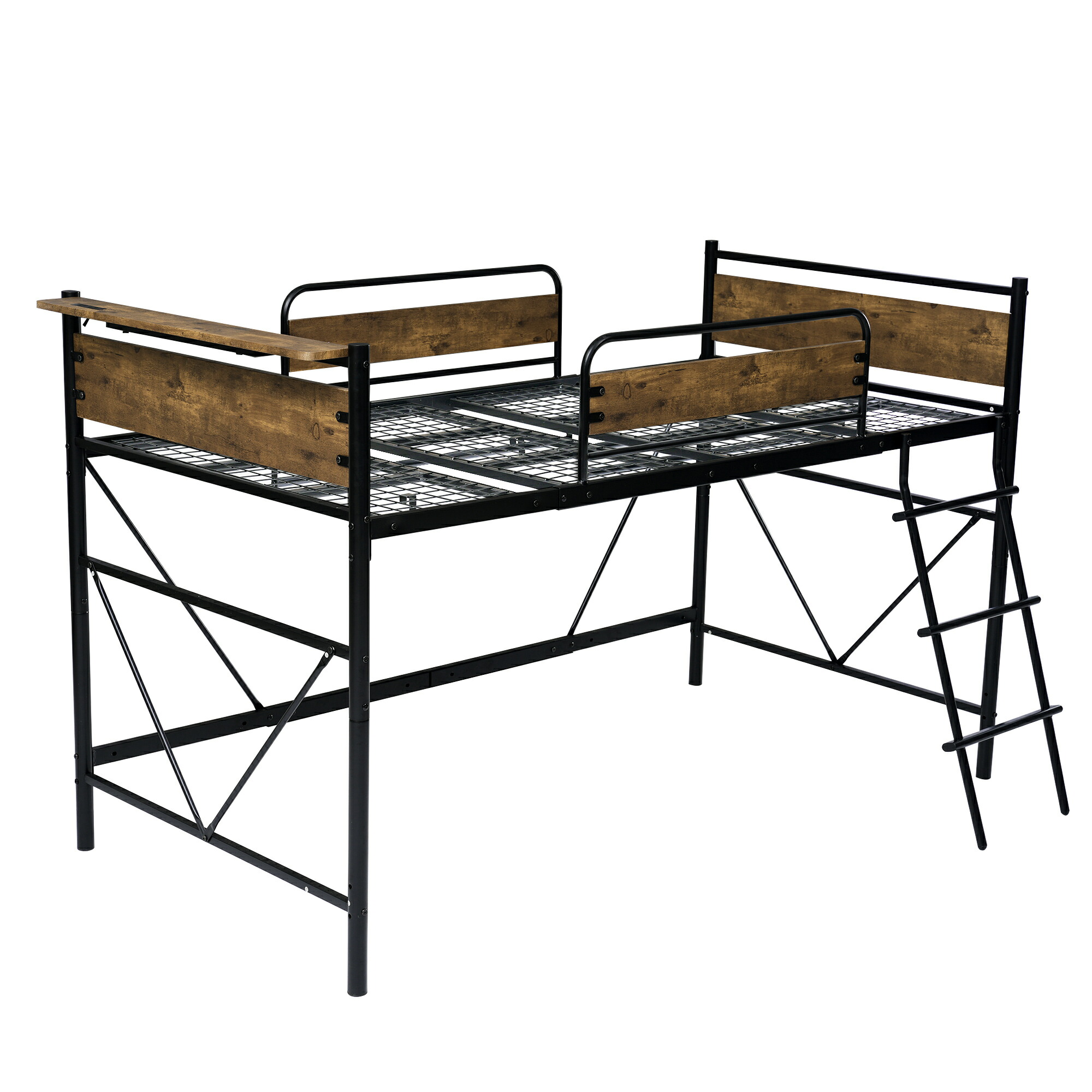 ロフトベッド パイプベッド シングル 耐荷重150kg 高さ125cm システムベッド ロータイプ ミドルタイプ 収納 北欧風 大人 一人暮らし ハンガーポール4本付属 送料無料 スチール 耐震 ベッド 子供部屋