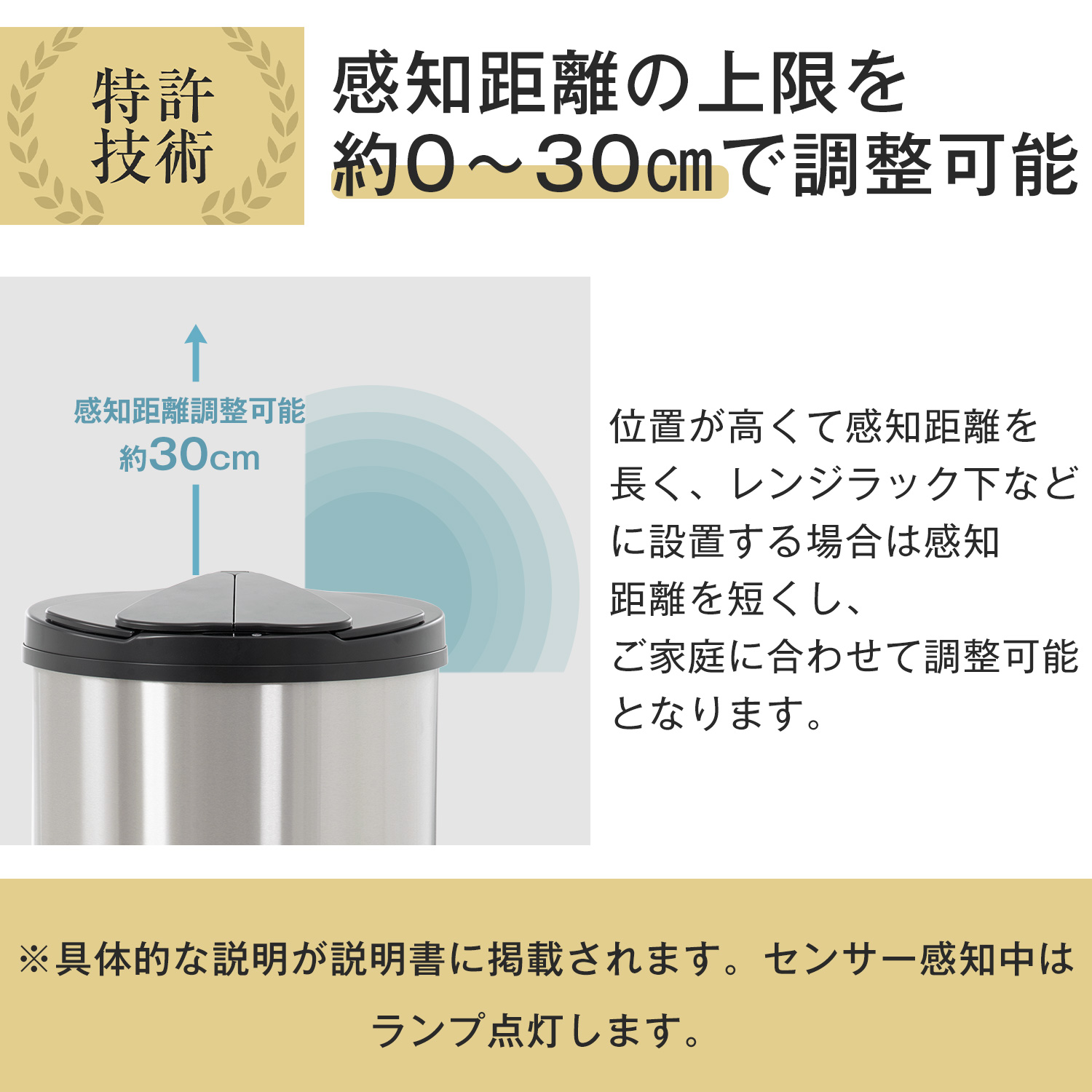 2021年春の 新品、未使用 ゴミ箱 47L 自動開閉ゴミ箱 自動センサー 大