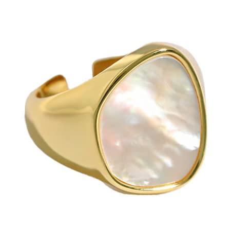 [gulamu jewelry] [グラムジュエリー] 指輪 レディース フリーサイズ 貝殻 シェル プレゼント 女性 彼女 妻 プラチナ仕上げ ゴールド仕上げ リング シルバー925｜Sereinserein 16,671円