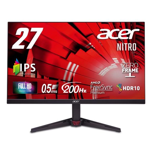 Acerゲーミングモニター27インチIPSフルHD非光沢200Hz0.5mssRGB99%AMDFreeSyncPremiumHDR10HDMI2.0DisplayPortv1.2スピーカー・ヘッドフォン端子搭載