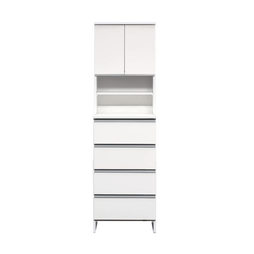土井インテリヤ ランドリー収納 ホワイト 奥行39.4x幅55x高さ180(cm) ポケット 243701|Serene Beauty 店