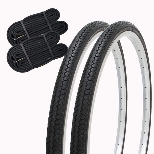 SHINKO(シンコー)自転車タイヤ26インチチューブセットペア26x13/8WOSR078DEMINGLL(ブラック/ブラック)