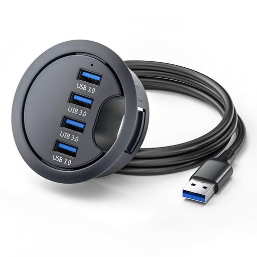 CYUSB3.0ハブ4ポートUSB60mmデスクグロメットスプリッタードックステーションインターフェイス5GbpsデスクトップPC用