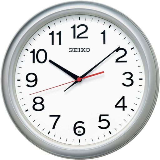 セイコークロック(SeikoClock)掛時計事務所手合い電磁波アナログしろがね色メタリック差しわたし30.7x4.7cmKX250S 掛け時計-置き時計・掛け時計