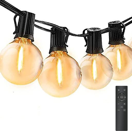 BomcosyストリングライトLED防雨型E12ソケット18個LED電球*20個PC素材11m連結可能イルミネーションライト2700k電球色相当クリスマス結婚式パーティー電飾...