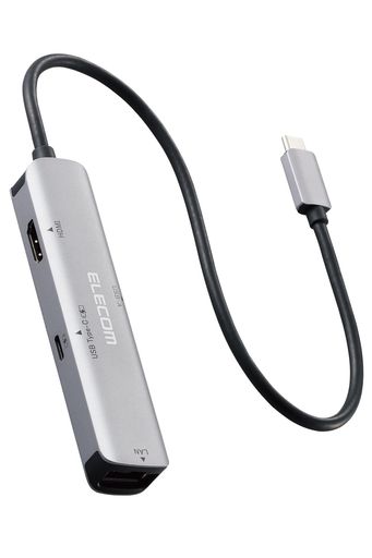 エレコムUSBハブドッキングステーション4-in-1Type-CUSBPD100W対応充電用Type-CUSB(3.1)HDMILANシルバーDST-C29SV 5,667円