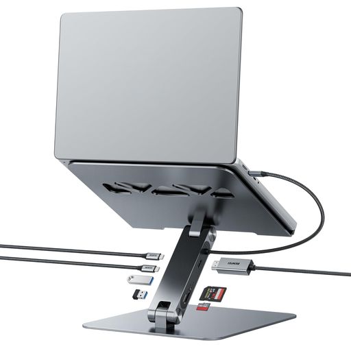 BENFEIノートパソコンスタンドUSBC7in1ドッキングステーション、HDMI4K@60Hz、SDx1、MicroSDx1、100W電源供給、10Gbps、USBC3.2x1、USBA3.2x2、MacBook