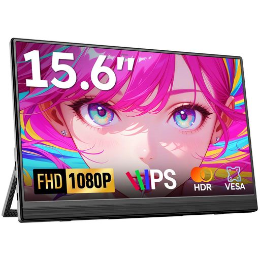 モバイルモニター Omiodo 15.6インチ ポータブルモニター 1920x1080FHD IPS HDR 超薄 軽量 自立式 モバイルディスプレイ VESA対応 スピーカー内蔵 Switch/PS5/Xbox/PS4/スマホ/Windows/Mac｜Serene Beauty 店