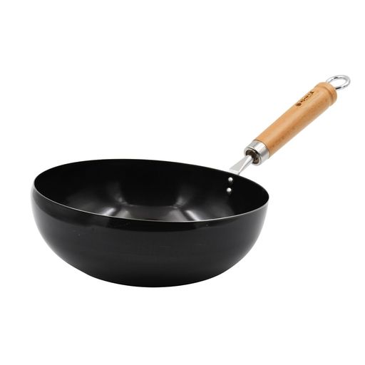 【燕三条製】村の鍛冶屋鉄製こぼれにくい炒め鍋26cmガス火・IHコンロ対応MADEINJAPAN