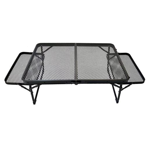 OUTDOORSHINアイアンメッシュミニテーブルサイドテーブル付き添い人取りひろげる能力のあるかがり火耐熱早見表一体型折りたたみ机軽さコンパクトキャンプアウトドア