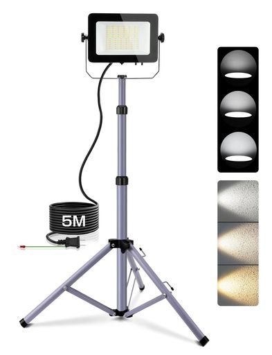 AkitoeLED写真用照明「3色うつり変わり+三上がり段調光昼光色白いこと白熱電球色」「20W30W50W調光能力のある」やり方灯led細工物点火装置6500k高明快さ三脚架付き添い人照明ランプ点火装置5M吊りひも地べた付き添い人繋ぎ広角180度年長命雨合羽IP65集魚灯
