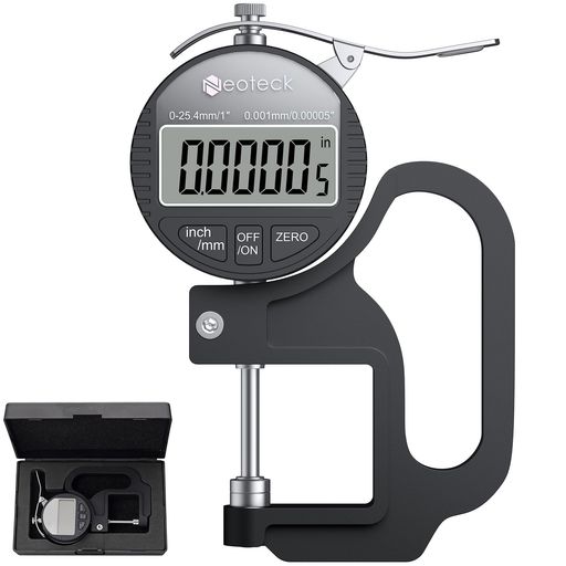 Neoteckデジタルシックネスゲージ厚さ価値づける器デジタル厚さ価値づける器慥かさ0.001粍価値づける活動の領域0～25.4粍軽銀アロイ製LCD大型液晶画面高慥かさ奥ふかさ価値づける器