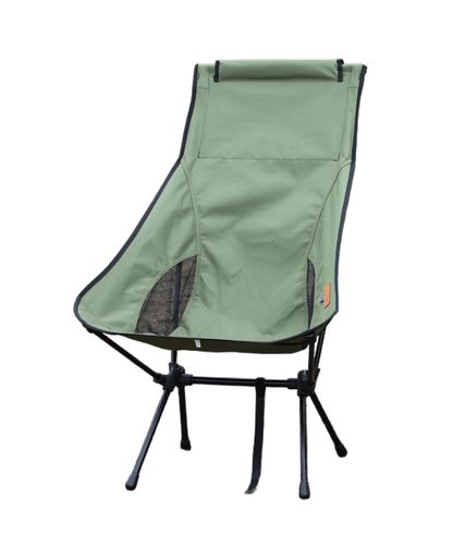 S’more(スモア)AlumiHigh-backChairアルミ製ハイバックチェアアウトドアチェアハイバック式折りたたみ式キャンプチェアコンパクトヘッドレスト付き収納バッグ付き超軽量(Green)キャンプ椅子