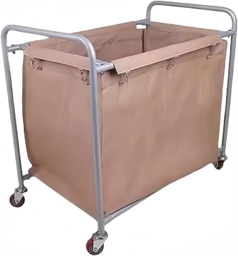 PANCYリネンカートサービスカート業務用ランドリーリネンワゴンホテル用約370L大容量ブレーキホイール付き付布袋ホテル清掃台車業務洗濯物用かご大型分別カート学校病院工場ハンドトラ…