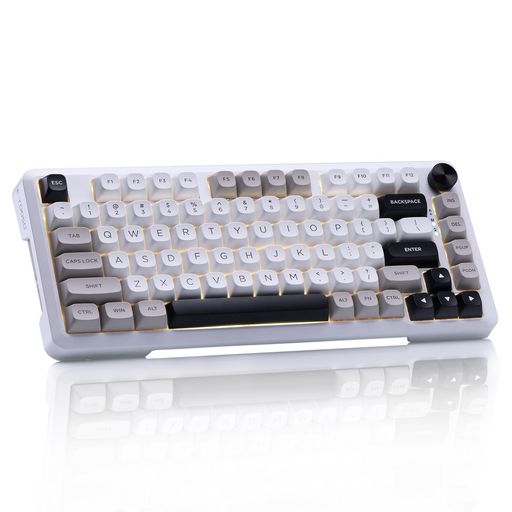e元素ゲーミングキーボード82キーシルバーウッド軸のメカニカル式キーボードBluetoothと2.4Gワイヤレス無線とUSB有線の3つモード接続銀軸を採用アンチゴーストキーRGBバックライト付き