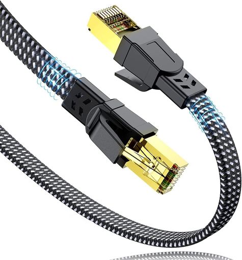 SWECENTCAT8LANケーブル30mメッシュ編組超高速40Gbps/2000MHz対応遅延ゼロ爪折れ防止RJ45コネクタシールド設計配線ストレスフリーPS5XboxSeriesXルーターモデム対応オンラインゲーム