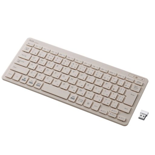PLUSキーボードジブンイロ薄・ミニワイヤレスキーボードグレーTW-KB002428-851