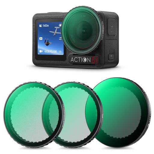 K&FCONCEPTOsmoAction5Pro/4/3用フィルターセット(CPL+ND2-32+1/4ブラックミスト)可変NDフィルター減光フィルターCPL偏光フィルターブラックミストフィルターレンズ保護AGC光学ガラス