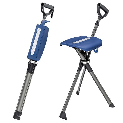 Step2Gold Ta-Da Chair Series2 PRO ステッキチェアー 【新型PROモデル 高さ5段階調節 三脚型 ワンタッチ開閉】 (ブルー)｜Serene Beauty 店