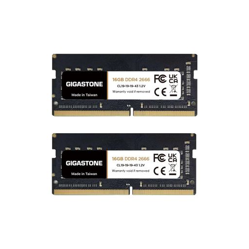 【メモリノートパソコン専用DDR4】GIGASTONE16GBx2枚(32GBKit)DDR42666MHz(2400MHzまたは2133MHz)マイコン4-21300(マイコン4-19200/17000)CL191.2V