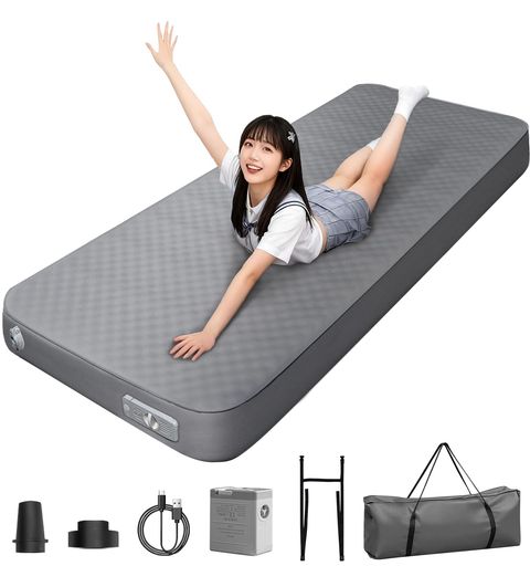 エアーマットエアーベッド自動膨張/電動ポンプ内蔵【12CM極厚・幅広75cm】高反発スポンジ高R値9.540s膨らむ静音漏れ防止安全無臭防水防潮防災インフレーターマットキャンプマットマット…