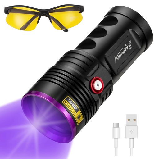 AlonefireH42UV36W紫外線黒いこと点火装置豪然たるUVLED点火装置波長365nmC型USB申し受ける式アニサキスライトウッド灯精神測定検査愛玩動物尿さがし当てる器スコーピオン価値付ける真贋レジン用固くなる、猫真菌、釣り、砿物用4個