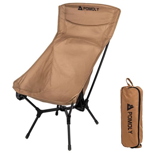 POMOLY ハイバックチェア 折りたたみ腰かけ MOK Pro S1 Chair 広広とした 大型 キャンプチェア 御機嫌うしろ側 折り畳み女性議長 耐荷重200kg 軽さ 片方メッシュ衣嚢付き添い人 車中泊 アウトドア グランピン…