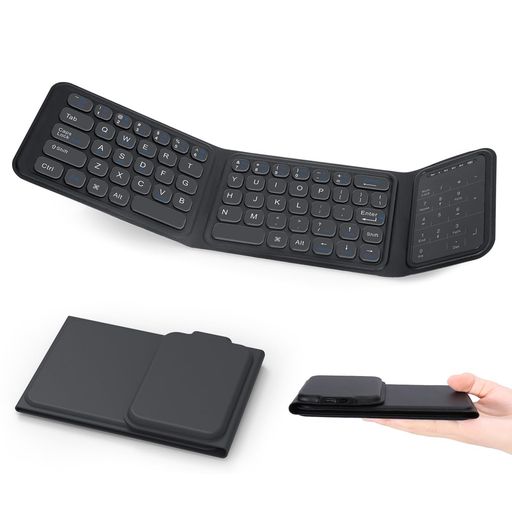 【極薄型】LAMAキーボード折りたたみbluetoothワイヤレスiOS/Windows/Android/Mac/iPad/iphone対応3台デバイス切り替え軽量折り畳みキーボードテンキータッチパッド付き充電式無線携帯便利
