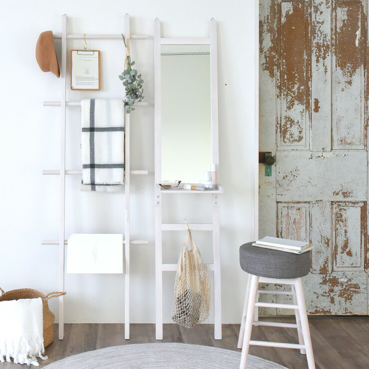 楽天市場 ラダーハンガー ハンガーラック ラダーラック 立て掛けラック ポールハンガー 北欧 おしゃれ スリム シンプル ラダーシェルフ 木製 かわいい 白 おしゃれ 幅60 ラダーラック Rdr180 60 Sesame セサミ 家具 インテリア