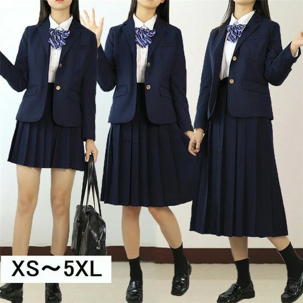 卒業式 スーツ 女の子 紺色 ブレザー 韓国 制服 スカートスーツ ギフト 入学式 大きいサイズ 小さいサイズ 中学生 ジャケット 卒服 高校生 女子高生 スカート 長め ジュニアスーツ 制服 フォーマル 七五三 韓国風 XS 3L 4L 5L 6L dd057c0c0m3
