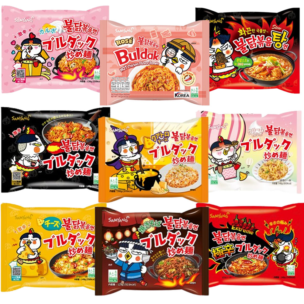 楽天市場】【送料無料】韓国人気ブルダック炒め麺 8種から 1個ずつ 6