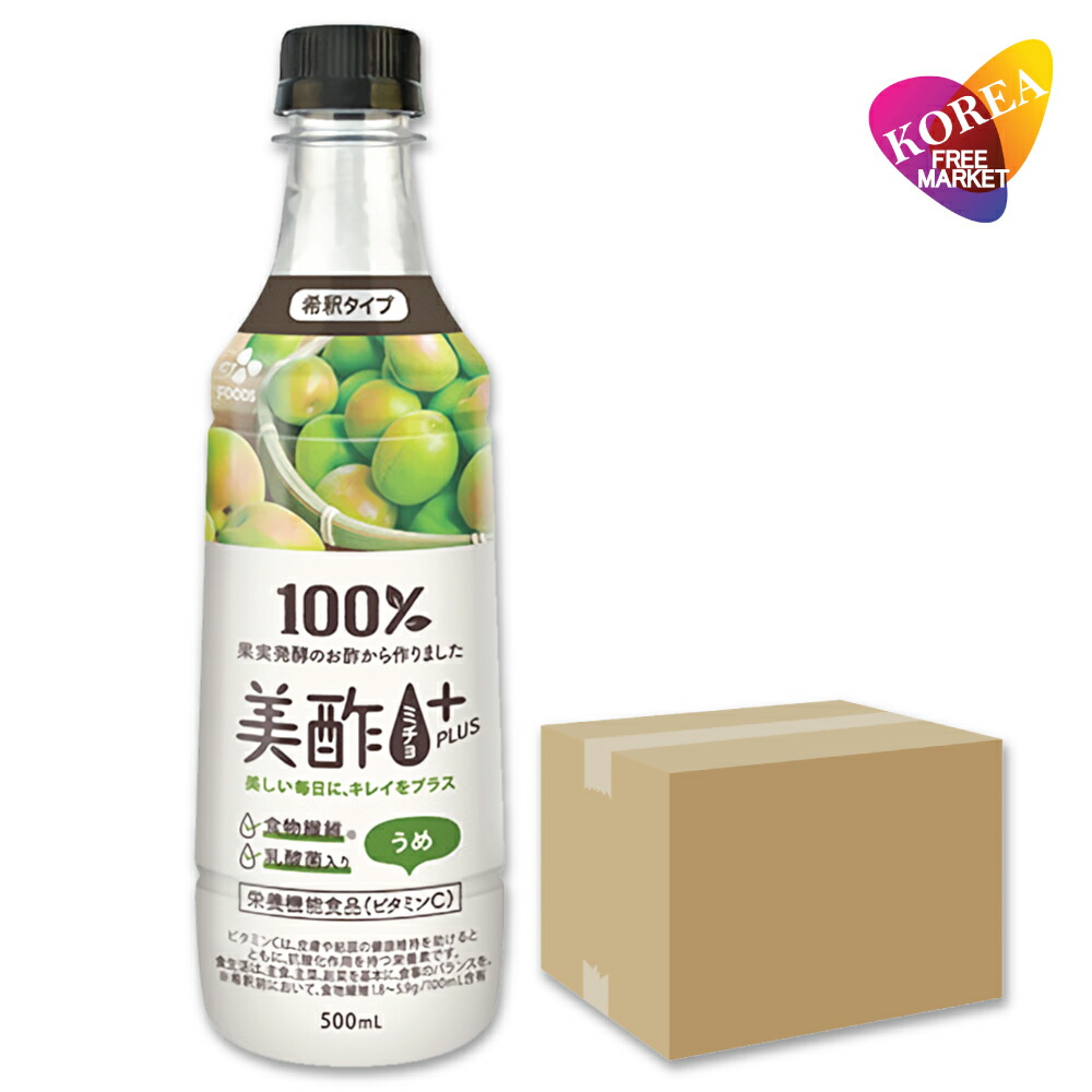 美酢プラス うめ 500ml 24本 箱売り 1BOX / CJ ミチョ+ 梅 韓国 ドリンク 果実酢 飲みやすい 飲むお酢 飲む お酢 果実