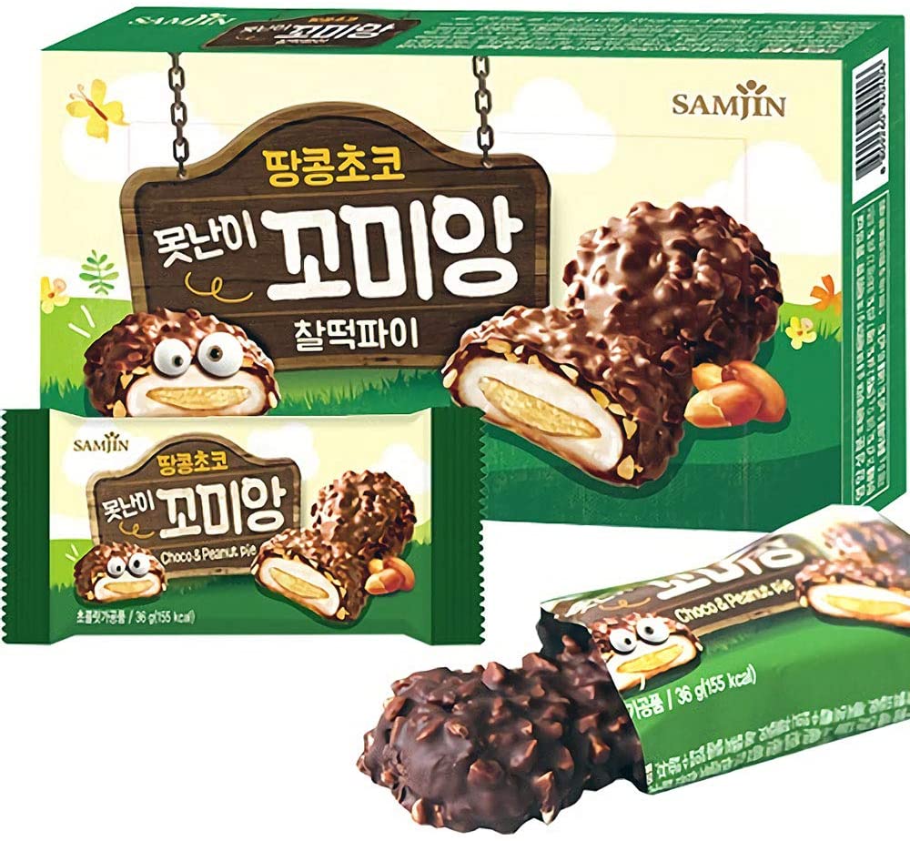 SAMJIN コミアン ピーナッツもちチョコパイ(6袋入り) 12個 箱売り 1BOX / 韓国 お菓子 ピーナッツ チョコ お餅 ピ－ナッツチョコレ－ト餅パイ