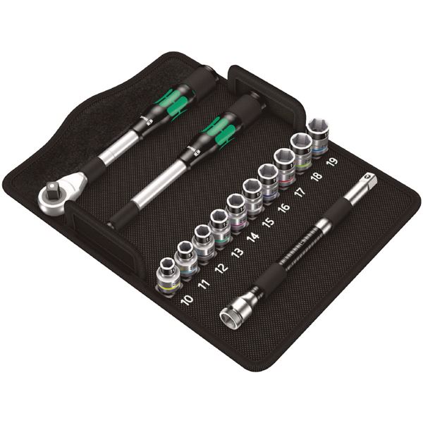 WERA ヴェラ 差込角1 / 2inch 13点組 ソケットレンチ セット 004090 工具 ツール DIY 作業工具 道具 レンチ 工事 DIY 工具 工具セット